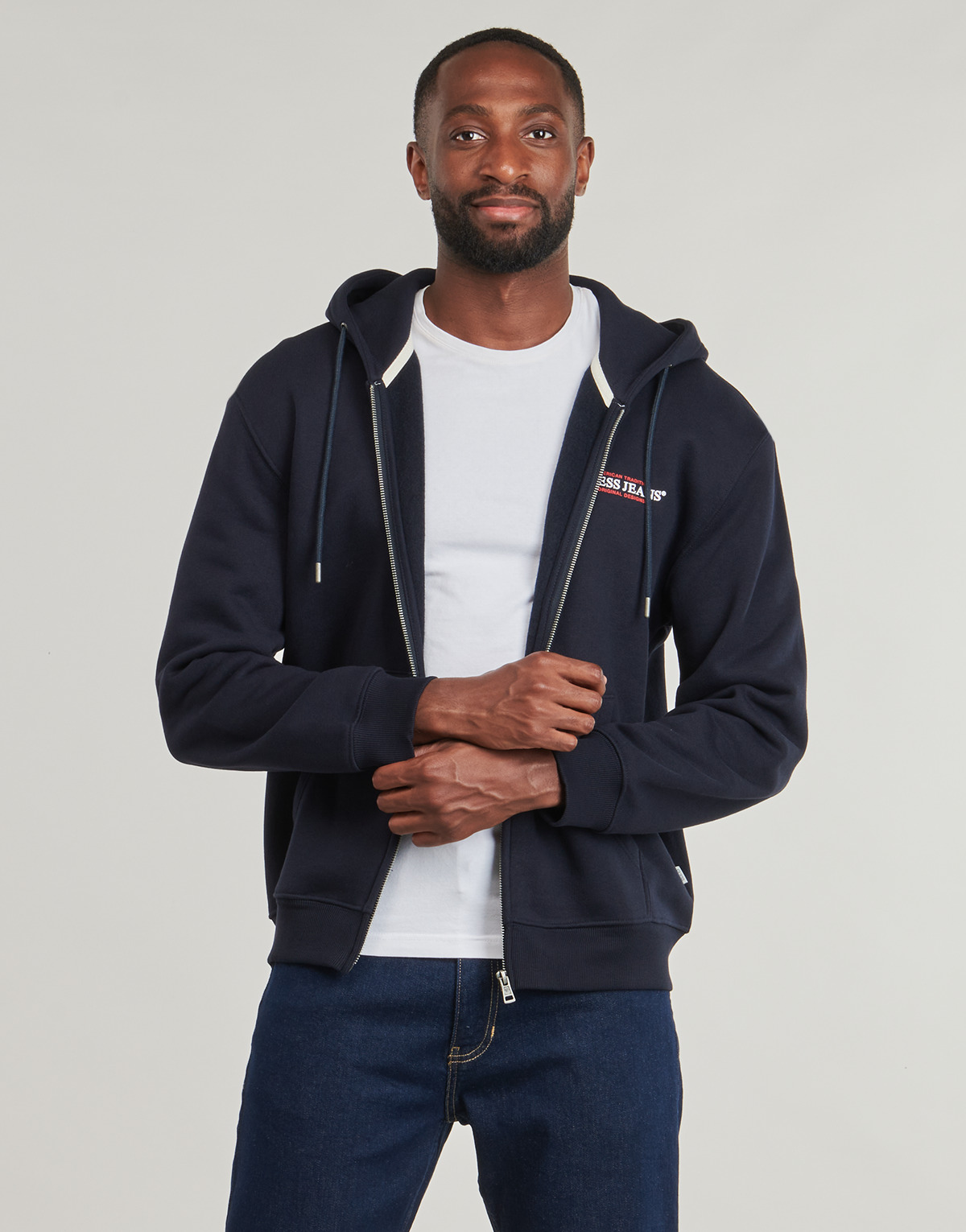 Oblačila Moški Puloverji Guess GJ ZIP HOOD REG         