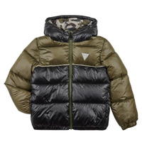 Oblačila Dečki Puhovke Guess PADDED HOODED LS JACKET W/ZIP Večbarvna