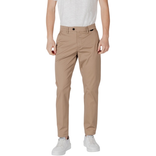 Oblačila Moški Hlače Antony Morato MARK SLIM FIT WITH LOGOED RUBBER FLAG MMTR00708-FA800197 Bež