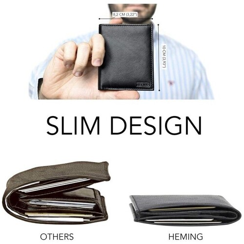 Heming H-1 CARTERA TARJETERO Negro Črna