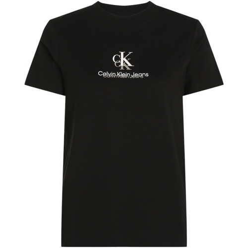 Oblačila Ženske Majice s kratkimi rokavi Calvin Klein Jeans SHADOW GRAPHIC REGULAR J20J225545 Črna