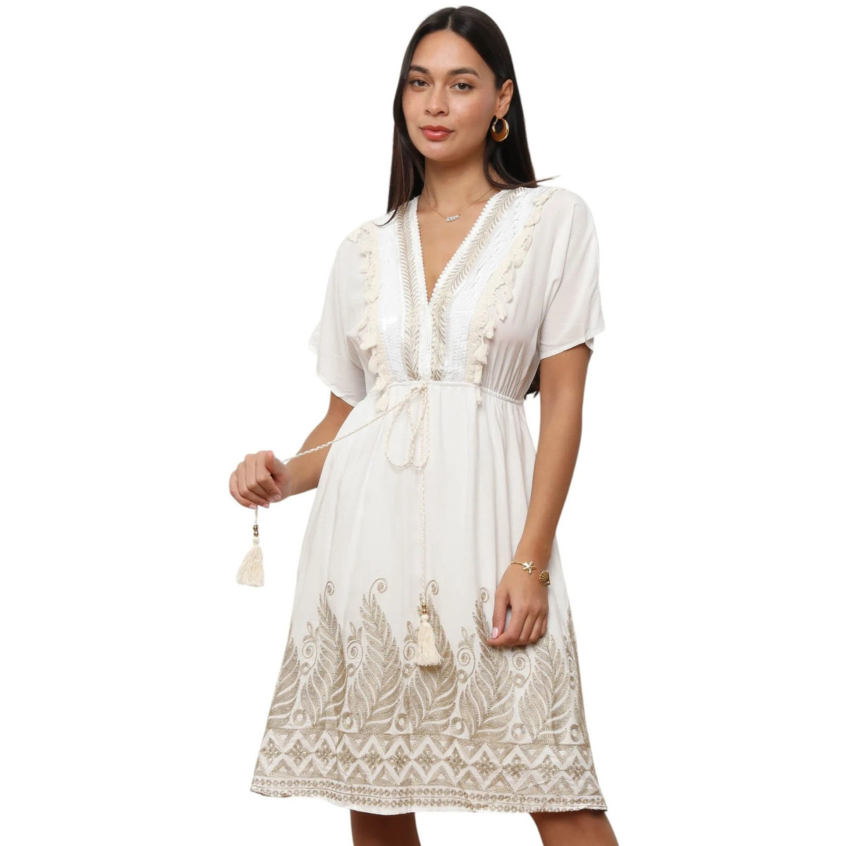 Oblačila Ženske Obleke La Modeuse 74404_P175888 Bela