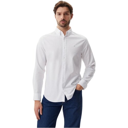 Oblačila Moški Srajce z dolgimi rokavi Calvin Klein Jeans LV040EM125 Bela
