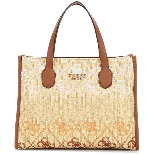 Torbice Ženske Torbe Guess SILVANA 2 COMP TOTE Kostanjeva