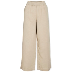 Oblačila Ženske Hlače Vila Lania Wide Trousers - Feather Grey Bež