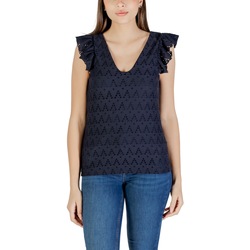 Oblačila Ženske Majice brez rokavov Vila Viamalina V-Neck C/S Top/Pb 14104110 Modra