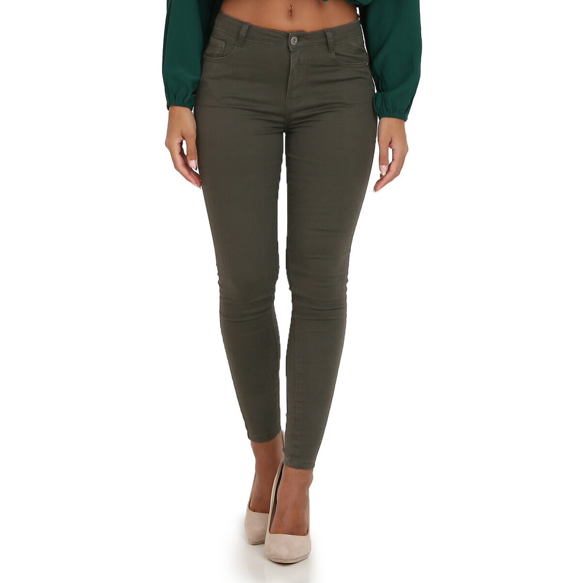 Oblačila Ženske Jeans La Modeuse 62368_P141544 Kaki