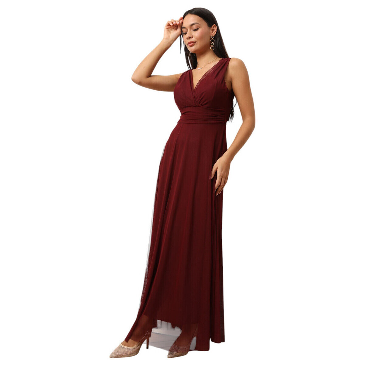 Oblačila Ženske Obleke La Modeuse 74820_P176759 Bordo