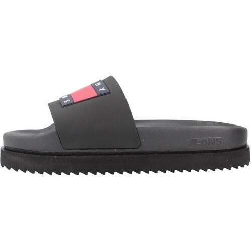 Tommy Jeans TJW ELEVATED FLATFORM SLIDE Črna