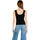 Oblačila Ženske Majice brez rokavov Guess SL TRIANGLE BLING RIB TANK W3YP68 KA0H1 Črna