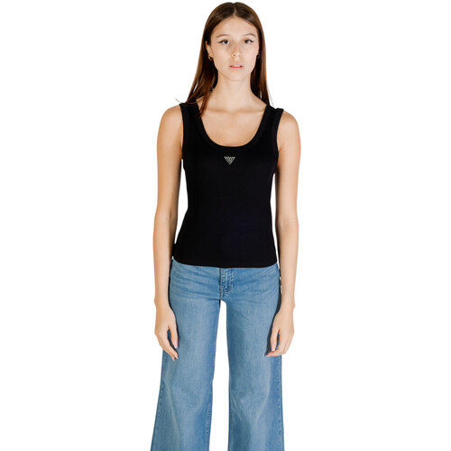 Guess SL TRIANGLE BLING RIB TANK W3YP68 KA0H1 Črna