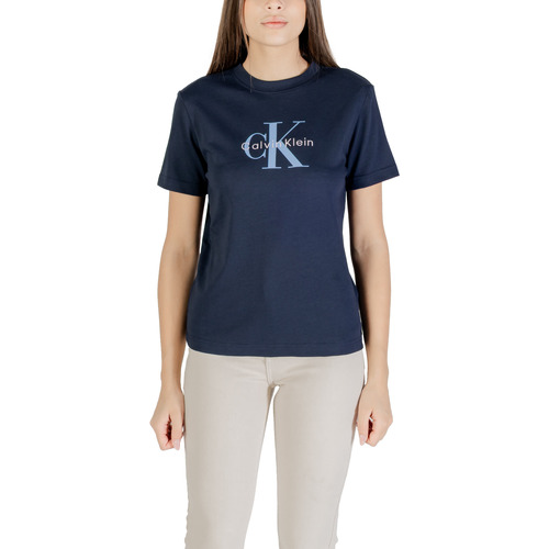 Oblačila Ženske Majice s kratkimi rokavi Calvin Klein Jeans HERO SS CLASSIC MONO LV047B865G Modra