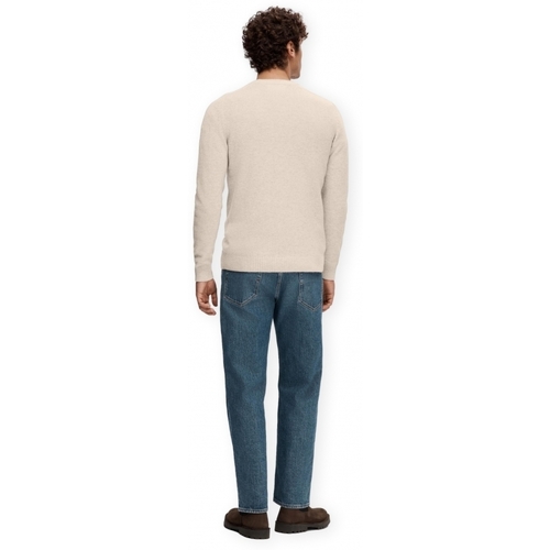 Selected Wool Jumper New Coban -  Kelp/Bone White Bež