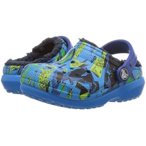 Crocs KID'S CLASSIC FUZZ LINED GRAPHIC CLOG Modra